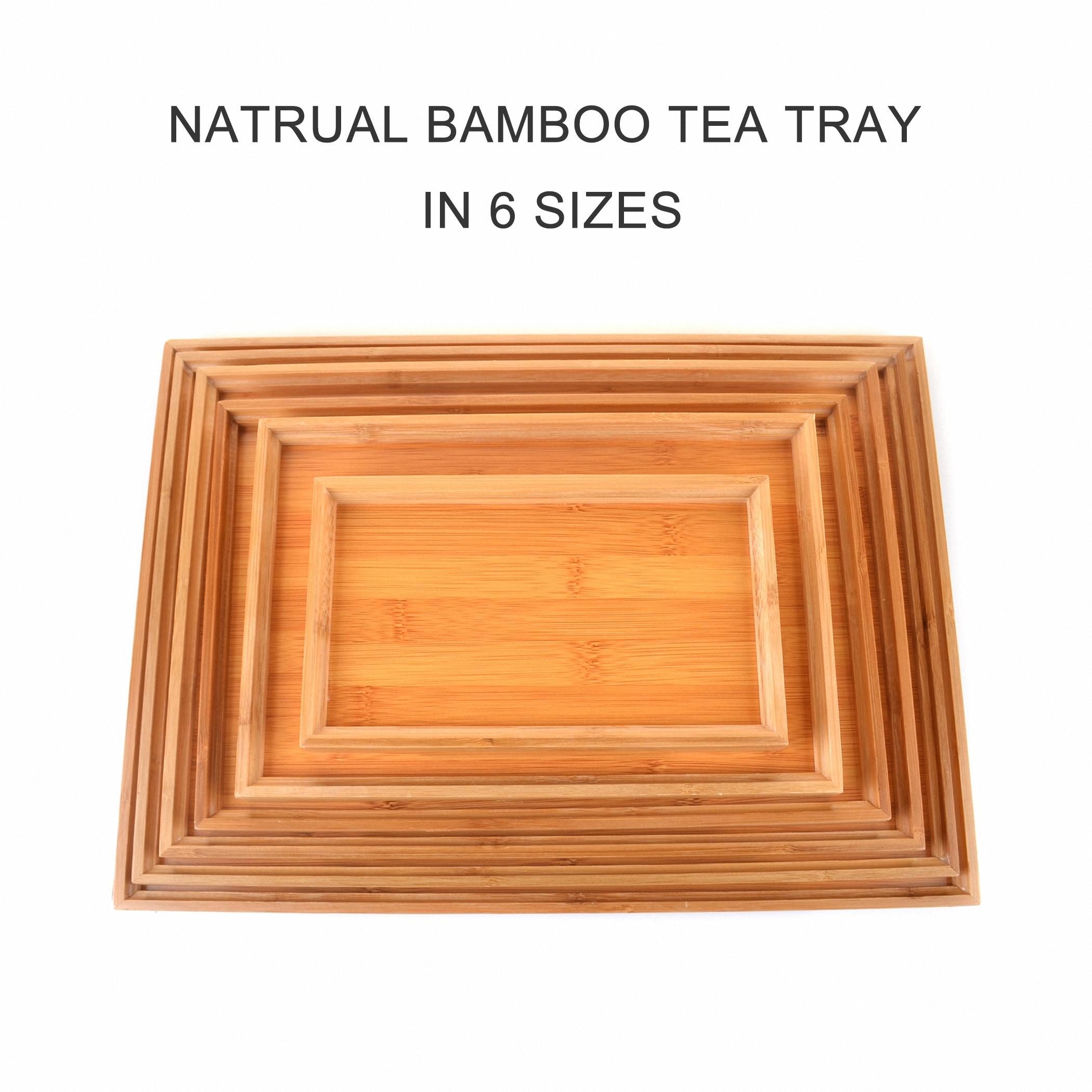 Kinds Natural Bamboo Flat Tea Tray Rectangular Fruit Tray Hotel Home Furnishing Gongfu Kung fu Tea Tray Serving Table