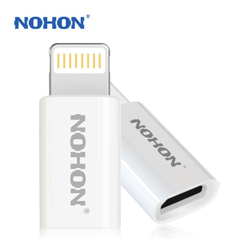 NOHON 8pin USB Adapter To Micro USB Charger For iPhone 8 7 6 6S Plus 5S 5C 5 iPad Mini Air iPod Quick Charge Data Sync Connector