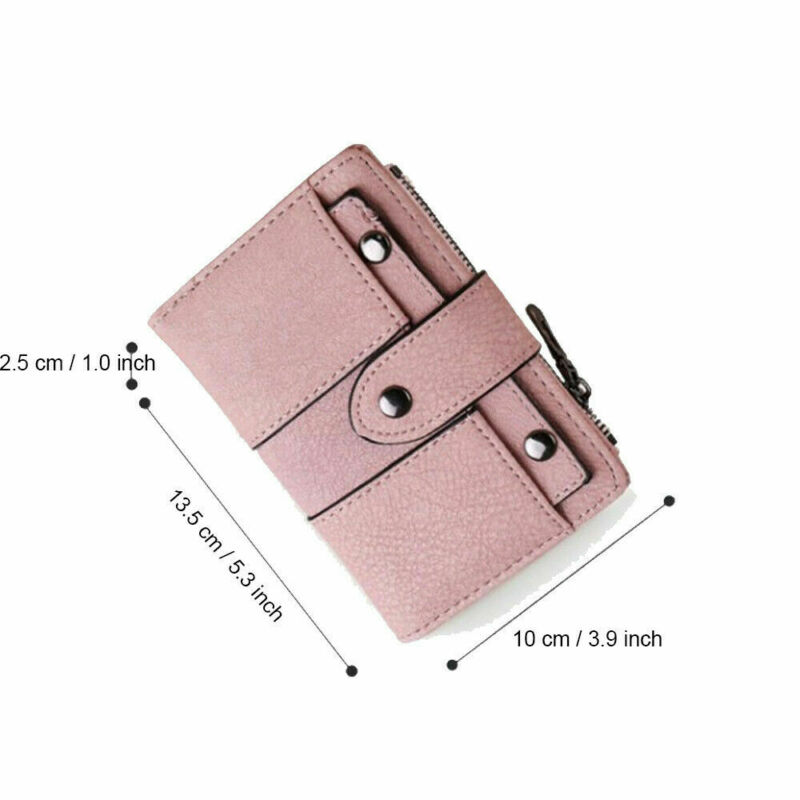 Cartera de piel con cremallera para mujer de ee.uu., bolso de mano, pequeño Mini tarjetero, monedero, Monedero de piel sintética para documento de identidad