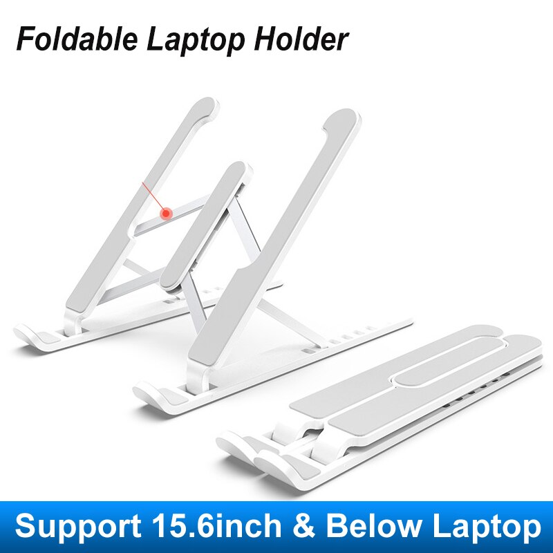 P1 Pro Foldable ABS & Aluminum Foldabl Laptop Tablet Stand Portable Desktop Holder Mount Adjustable Laptop Accessories: White