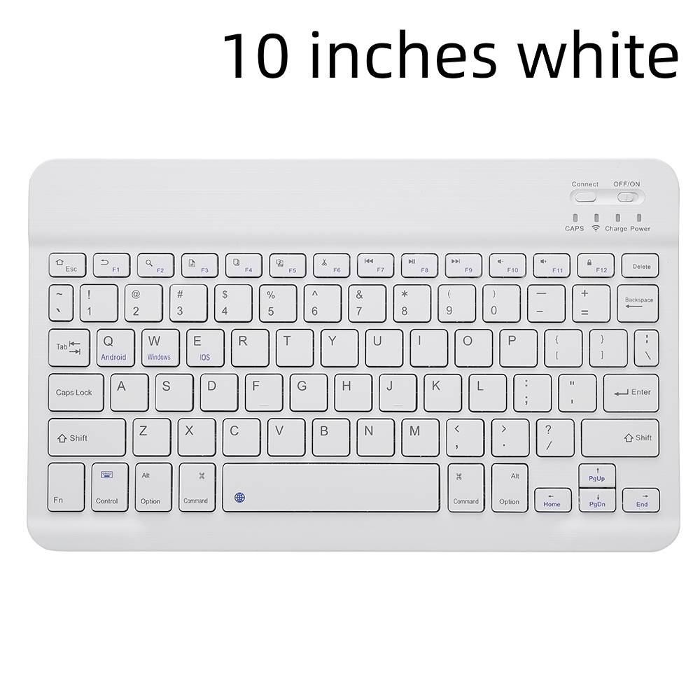 2.4G Mini Wireless Keyboard Bluetooth Keyboard For ipad Phone Tablet laptop Rechargeable keyboard For Android ios Windows kits: 10 inches white