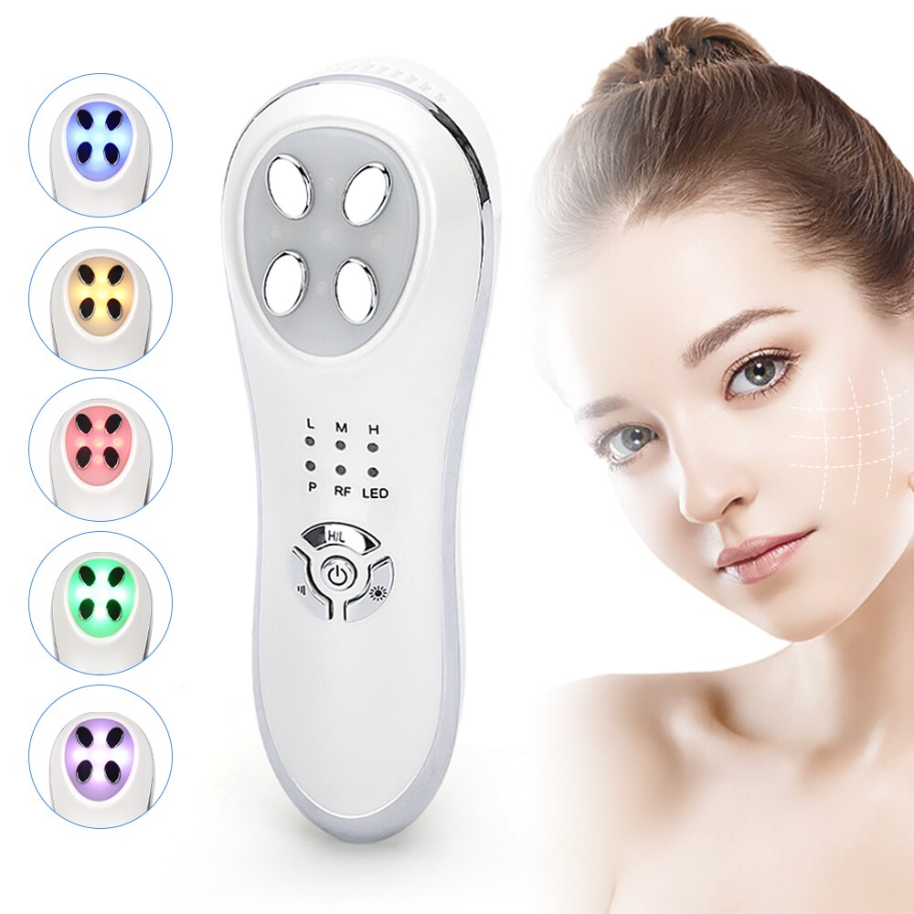 RF EMS Facial Beauty Machine Skin Rejuvenation Radio Frequency Device LED Phototherapy Wrinkle Removal Face Tightening Tools