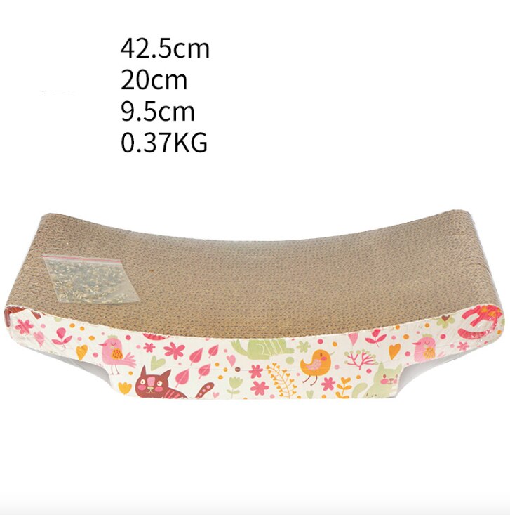 Cartoon Fun Cat Toys Cat Scratch Board S-Shaped Corrugated Paper With Cats Claw Grinding Nail Scraper Mat Mattress Cat Supplies: 005