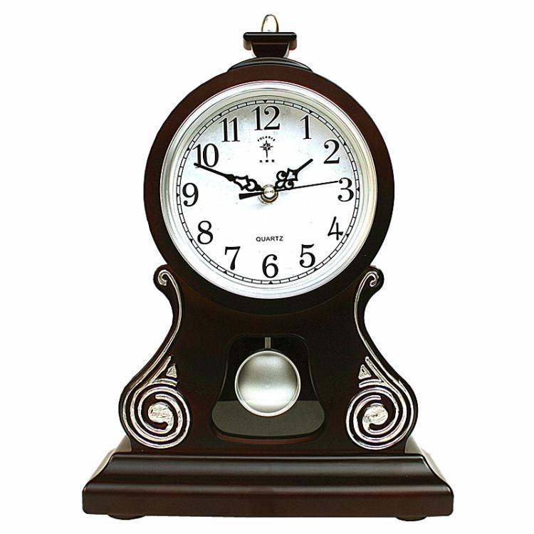 Reloj de mesa Retro europeo, reloj de escritorio de péndulo para sala de estar, dormitorio, grande, silencioso: Dark color clocks