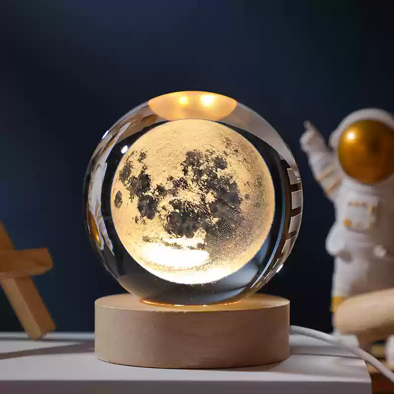 3d kristalllampor lampa glödande planetarisk galax nattlampa kristallkula nattlampor sänglampa heminredning jul: Mång / Grön