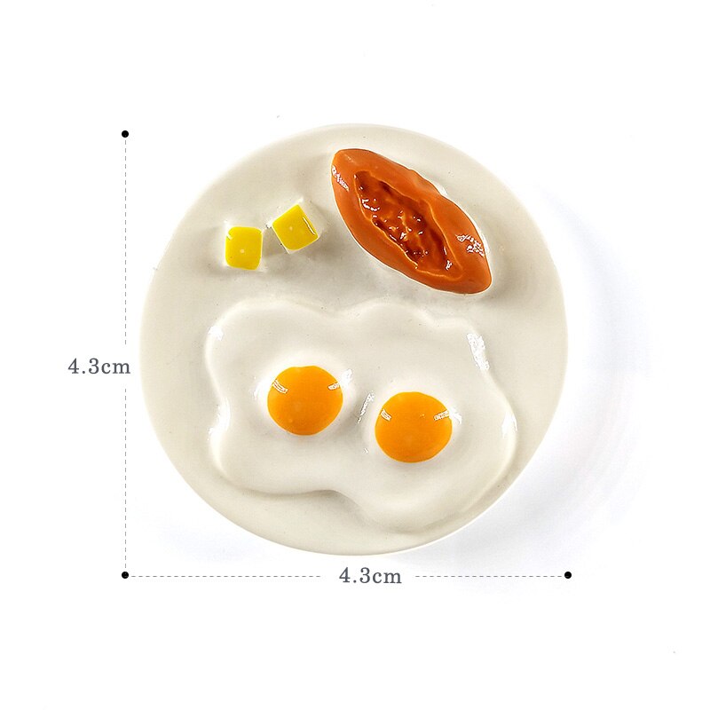 Artificial Breakfast Bread Egg Pizza Figurine Pretend play Simulation Food Kitchen Toy Dollhouse DIY Accessories Baby: Fried Egg