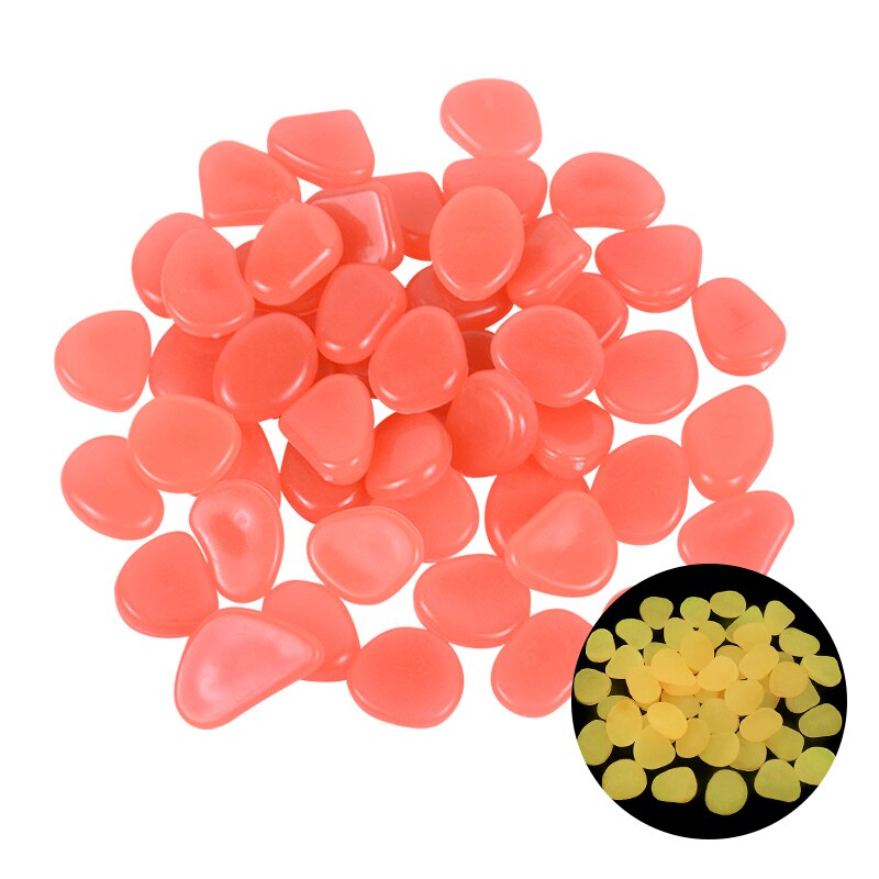 25/50Pcs Glow In The Dark Lichtgevende Steen Kiezels Gloeiende Rotsen Voor Thuis Loopbruggen Tuinpad Patio Gazon yard Aquarium Decoratie: 25pcs / orange