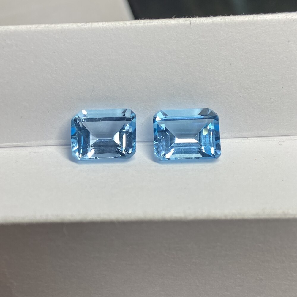 Meisidian Smaragd schneiden 8X10mm Original Brasilien Natürliche Himmel Blau Topas verlieren Edelstein Für Ohrring, Der