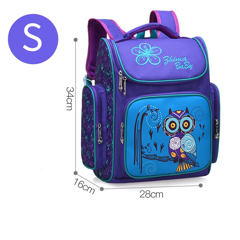 School Bags For Girls Cute Cartoon Children's Backpack Orthopedic Schoolbag Big Capacity School Backpack School Girl Bag: purple-small