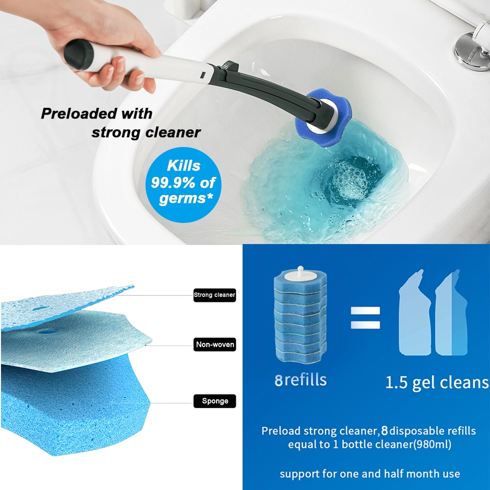 Toilet Brush Without Dead Angle Cleaning Toilet Brush Disposable Household Long Handle Cleaner Tool Bathroom Accessories