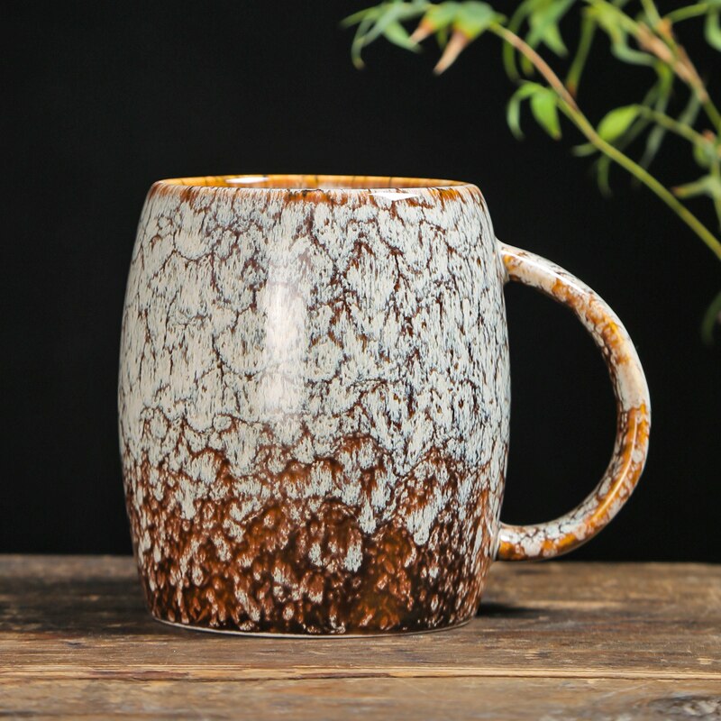 Oven Gebakken Mok Water Cup Huishouden Thee Cup Kantoor Keramiek Cup Grote Paar Melk Koffie Keramische Mok Koffie Mokken leuke Cup: mug-Diamond White