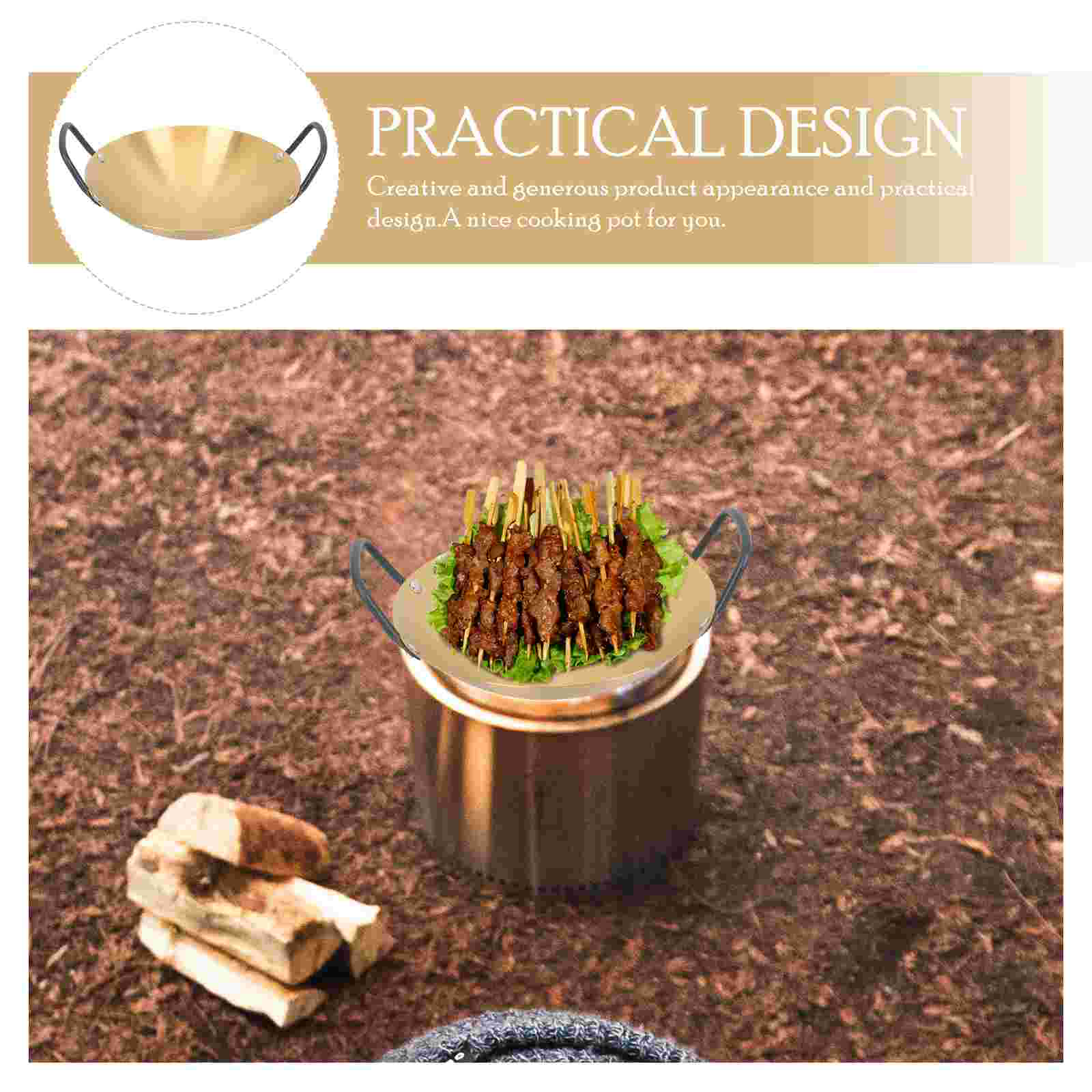 Stainless Steel Dry Pot Smooth Cooking Pan Home Kitchen Stockpot with Handles