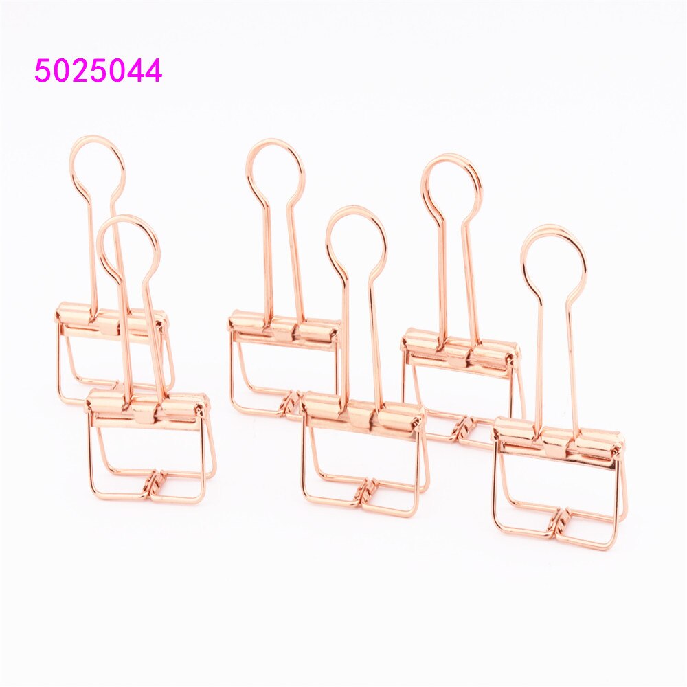 32mm 19mm set roséguld metall pärm klämma klämma pappers bokmärke klämmor student skola kontorsmaterial