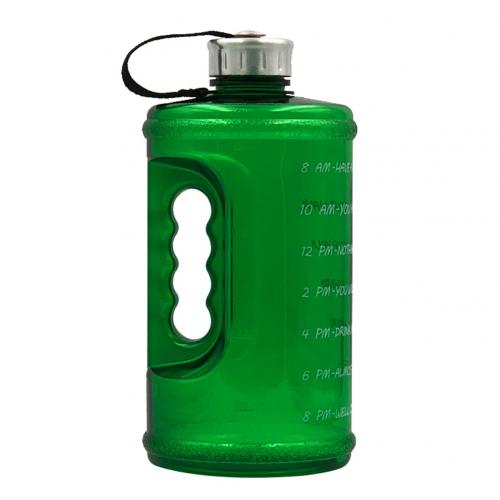 2.2l stor kapacitet klar stor gallon drikkevandflasker udendørs sport fitness vandreture drikke plast vandflaske kop: Grøn