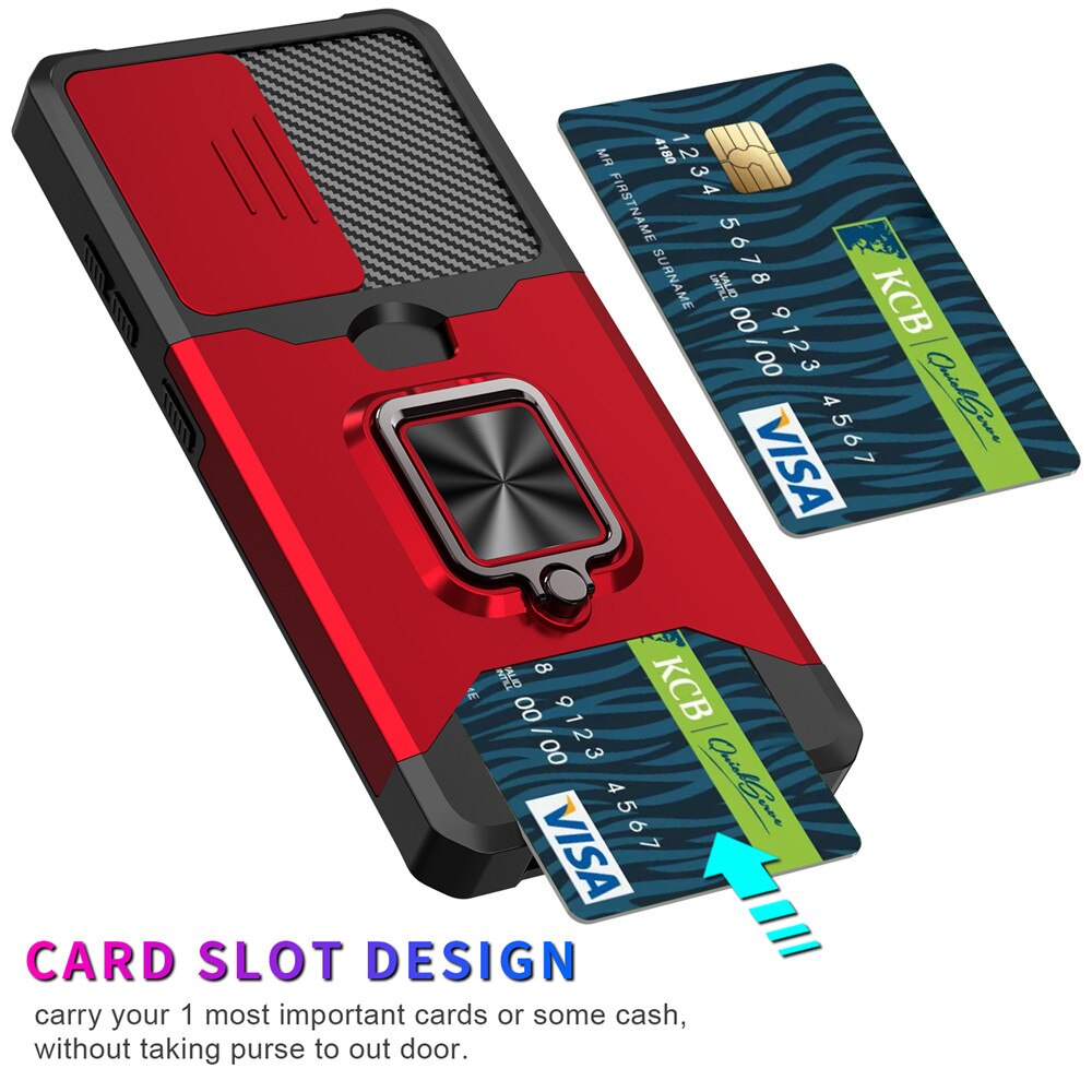 Til samsung galaxy note 20 ultra 5g etui slide panser stødsikkert kort slot etui note 20 note 20 ultra magnetisk metal stativ cover
