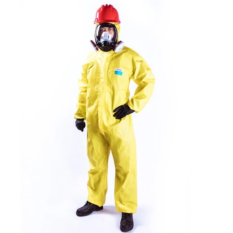 Splash Proof Work Protective Suit Chemical Industry Acid And Alkali Resistant Safety Protective Overalls With Hat