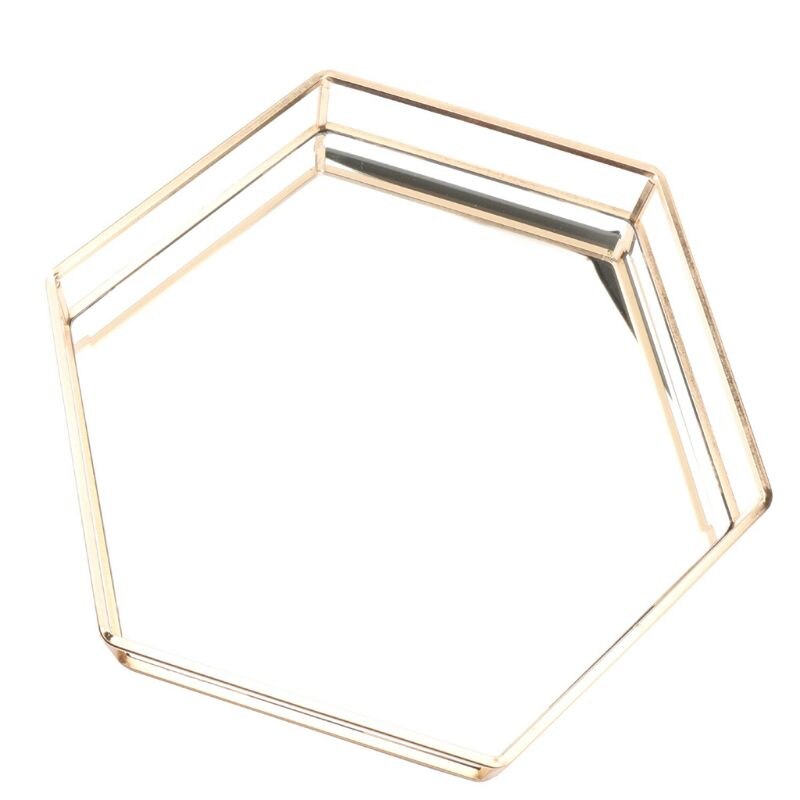 Miroir or bijoux plateau parfum plateau miroir vanité plateau commode plateau orné plateau métal décoratif plateau bijoux parfum organiser