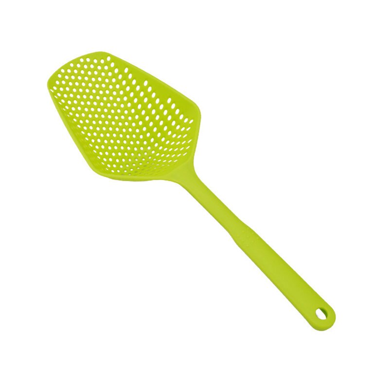 1PC utensilios de cocina herramientas palas vegetales cuchara colador de Nylon cuchara gran colador de sopa utensilios para filtro de cocina: green