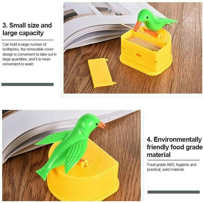 Kleine Vogel Tandenstoker Doos Keuken Automatische Up Push-Type Dier Houder Tandenstoker Tandenstoker Houder Huishouden Restaurant E3K3