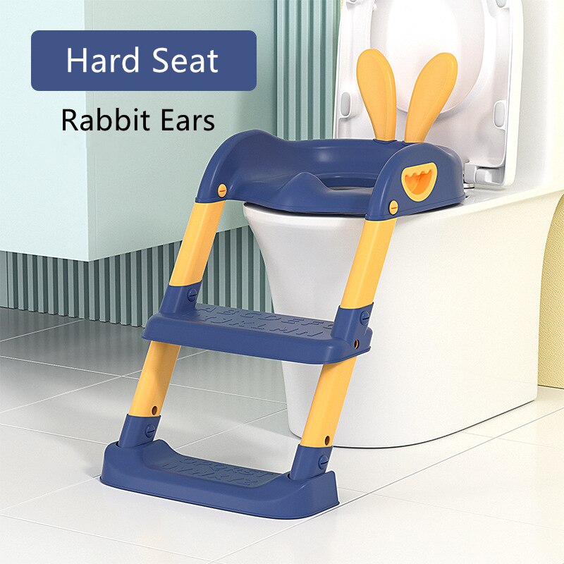 Kinderen Wc Trap-Stijl Jongens Meisjes Baby Ladder Vouwen Pot Met Kussen Kids Huishoudelijke Potje Urinoir Verstelbare Stap kruk: Blue Hard Seat B