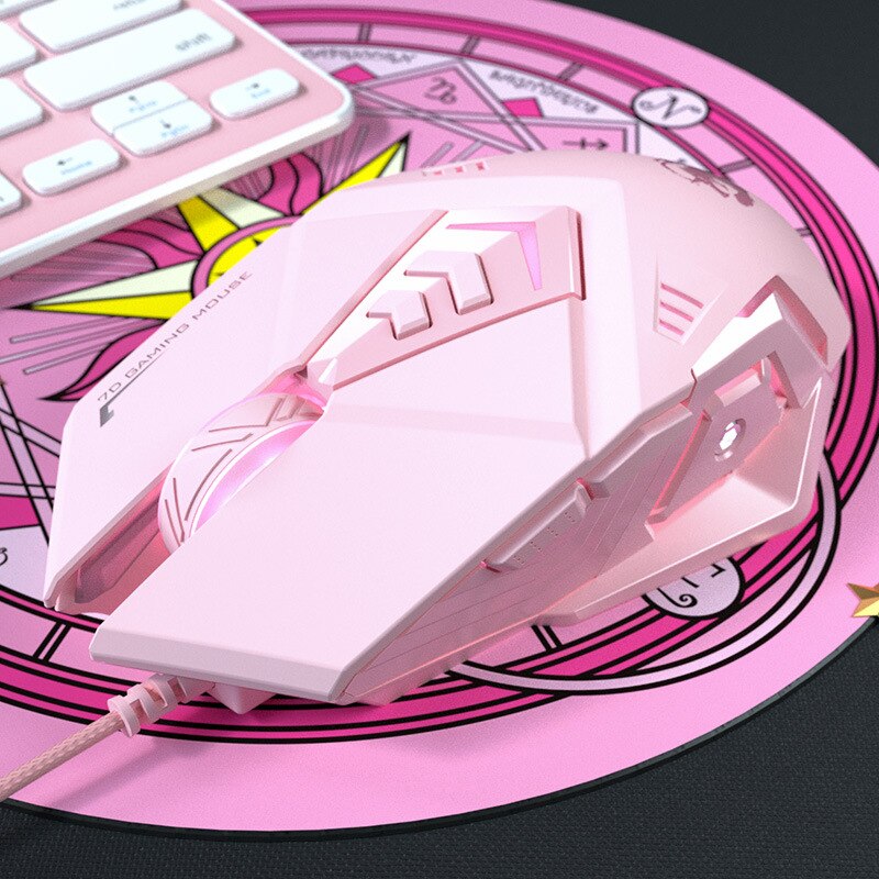 Teclado de videojuegos para niña con 19 teclas sin agujeros, Macros mecánicos de 4800DPI, ratón con cable para Gaming, oficina, Notebook, ordenador de escritorio: 4800DPI Mouse Only