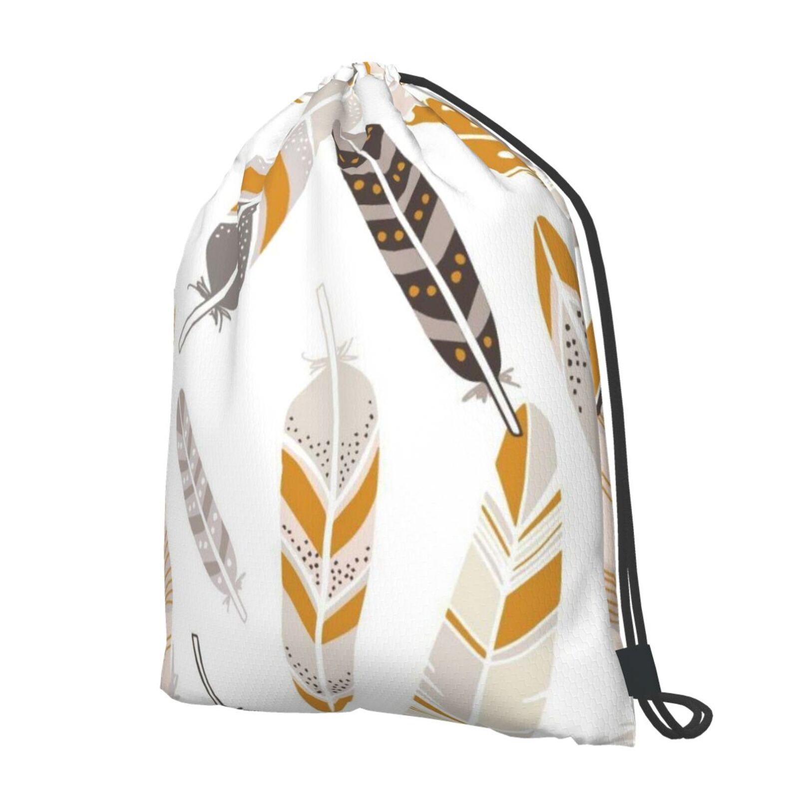 Simple Feather Pattern Drawstring Backpack Bag Cinch Bag Sports Bag Size 42cm*50cm