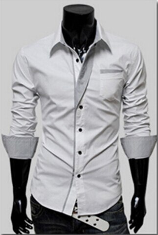 Camisas informales a la para hombre, camisas de talla grande 3XL para primavera y otoño ajustadas, camisas de manga larga para hombre, camisas blancas para hombre, ropa para hombre: white / XXL