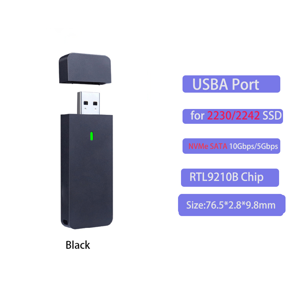 M.2 NVMe SATA Enclosure USB A Plug USB 3.2 10Gbps CNC Aluminum 2230 2242 SSD Case With Magnet Protective Case For Computer PC: Gold