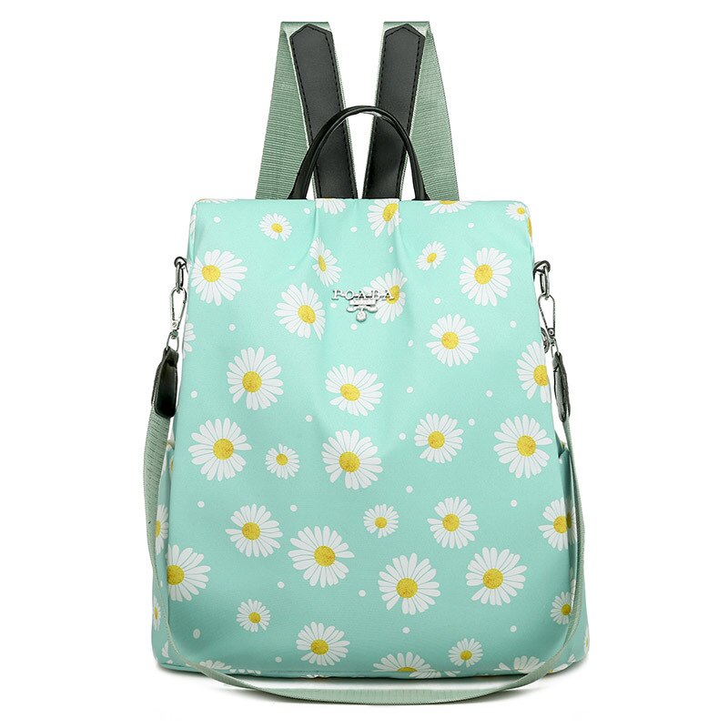 Femmes Oxford sac à dos grande capacité voyage sac à dos fermeture éclair femmes Anti-vol sac à dos filles étudiant sacs d'école: green