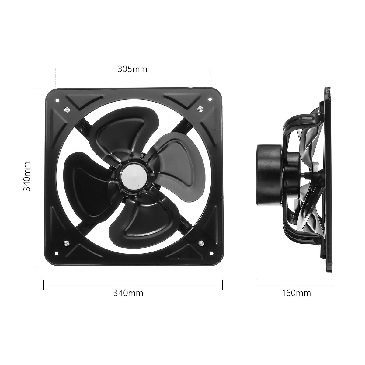12 Inch 50W Exhaust Fan Axial Vent Fan Ventilation Fan Industrial Household Kitchen Air Ventilator Extractor Exhaust Fan 220V