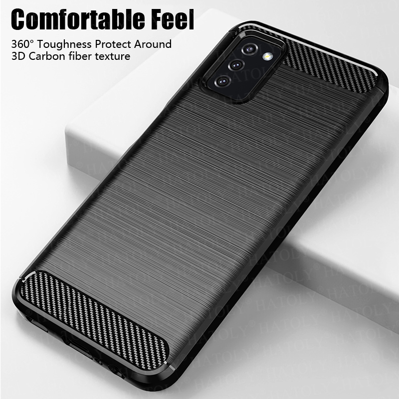 Für Samsung Galaxy A03s Fall Stoßfest Stoßstange Carbon Faser Weiche Silikon TPU Schlanke Handy Zurück Abdeckung Für Samsung Galaxy A03s fall