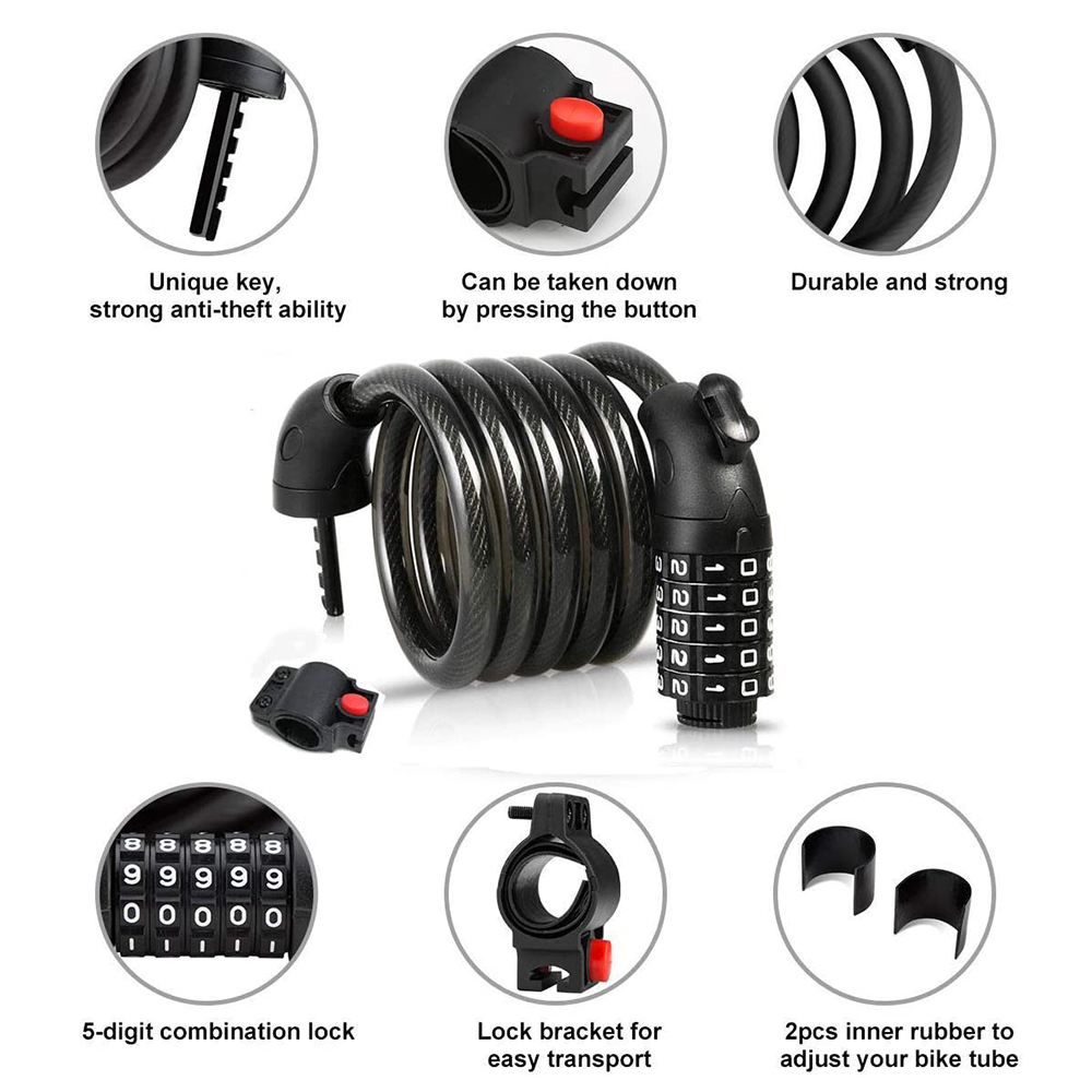 Fiets Wachtwoord Lock Anti-Diefstal Mtb Combinatie Lock Bike Kabel Code Lock Beveiliging Veiligheid Gecodeerde Stalen Bedrading Fiets Veiligheid lock