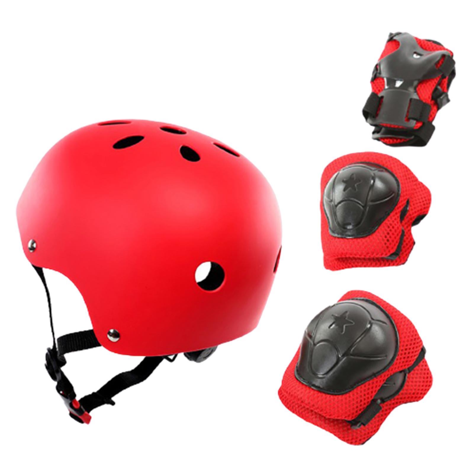 7 Stks/set Kids Beschermende Kleding Verstelbare Helm Knie Elleboog Pads Pols Guards Outdoor Sport Accessoires