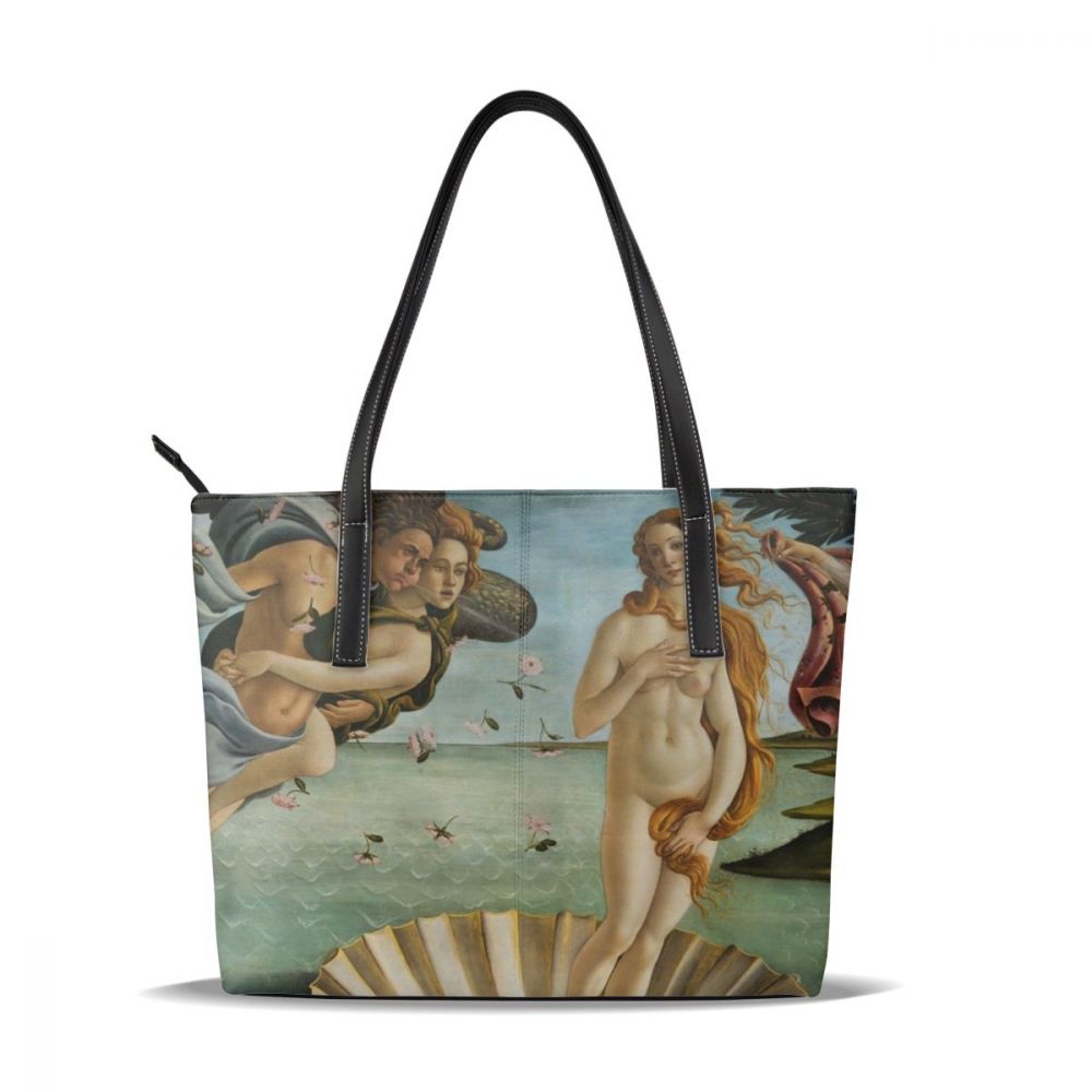 Shell håndveske shell top-håndtak vesker kvinne mønster lær tote bag tenåring trend kvinner håndvesker: Fødsel av venus