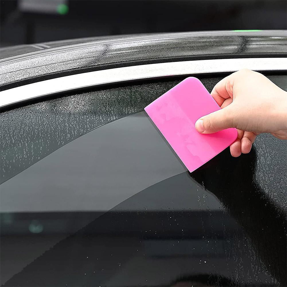 6.5/10/12x7.5cm Pink Scraper Soft Rubber Car Window Squeegee Tint Tools Glass Water Wiper Vinyl Wrap Blade for Auto Home Office