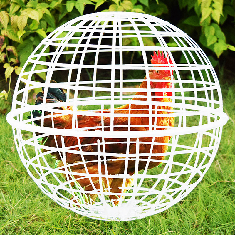 Outdoor Pet Ball Cage, Movable Dome-Shaped Animal Hutch, Plastic Mesh Pet Enclosure, Rabbit Coop