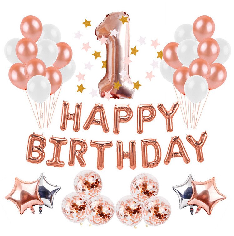 Rose Gold Heart Balloon Foil Champagne Balloon Rose Gold Balloon Set Birthday Decorations Wedding Party Balloon