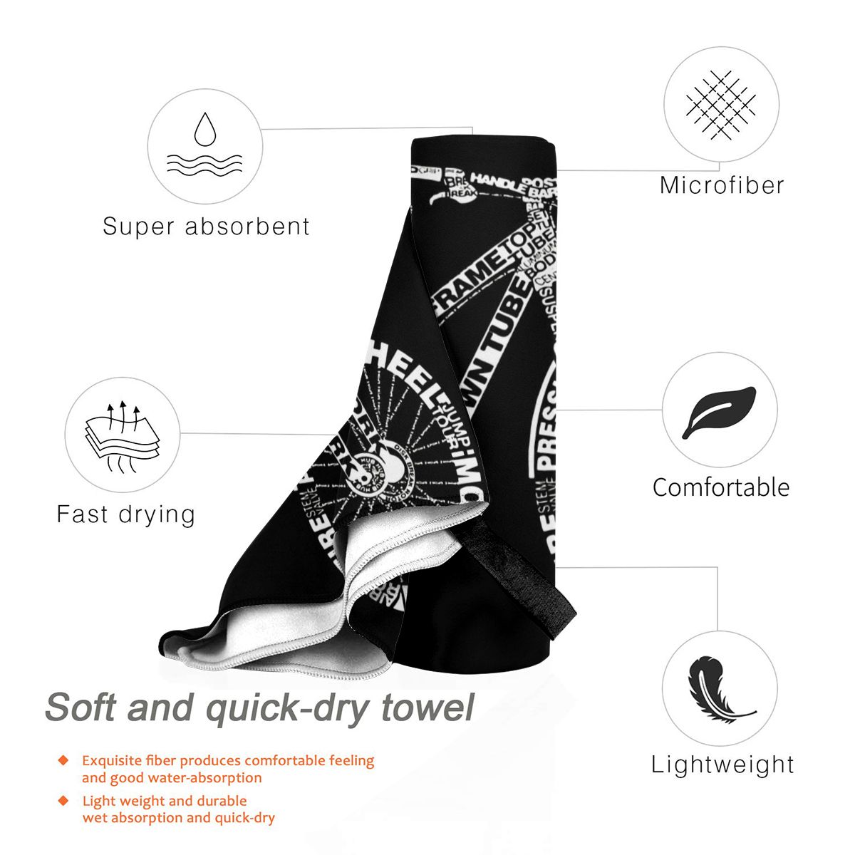 Vélo Incroyable L'anatomie VTT S POUR Homme Vtt Cycliste Motard Visite Cycle Plage Serviette De Bain