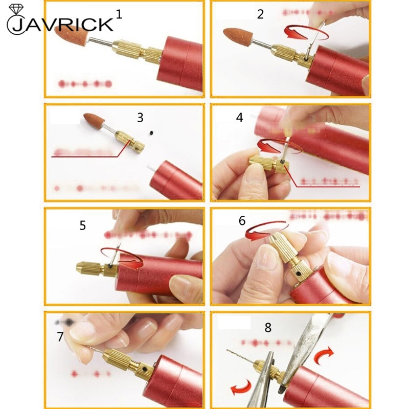 Juego de brocas giratorias de mano, Micro taladro eléctrico de aluminio, Kit de herramientas rotativas, fundición de resina, fabricación de joyas