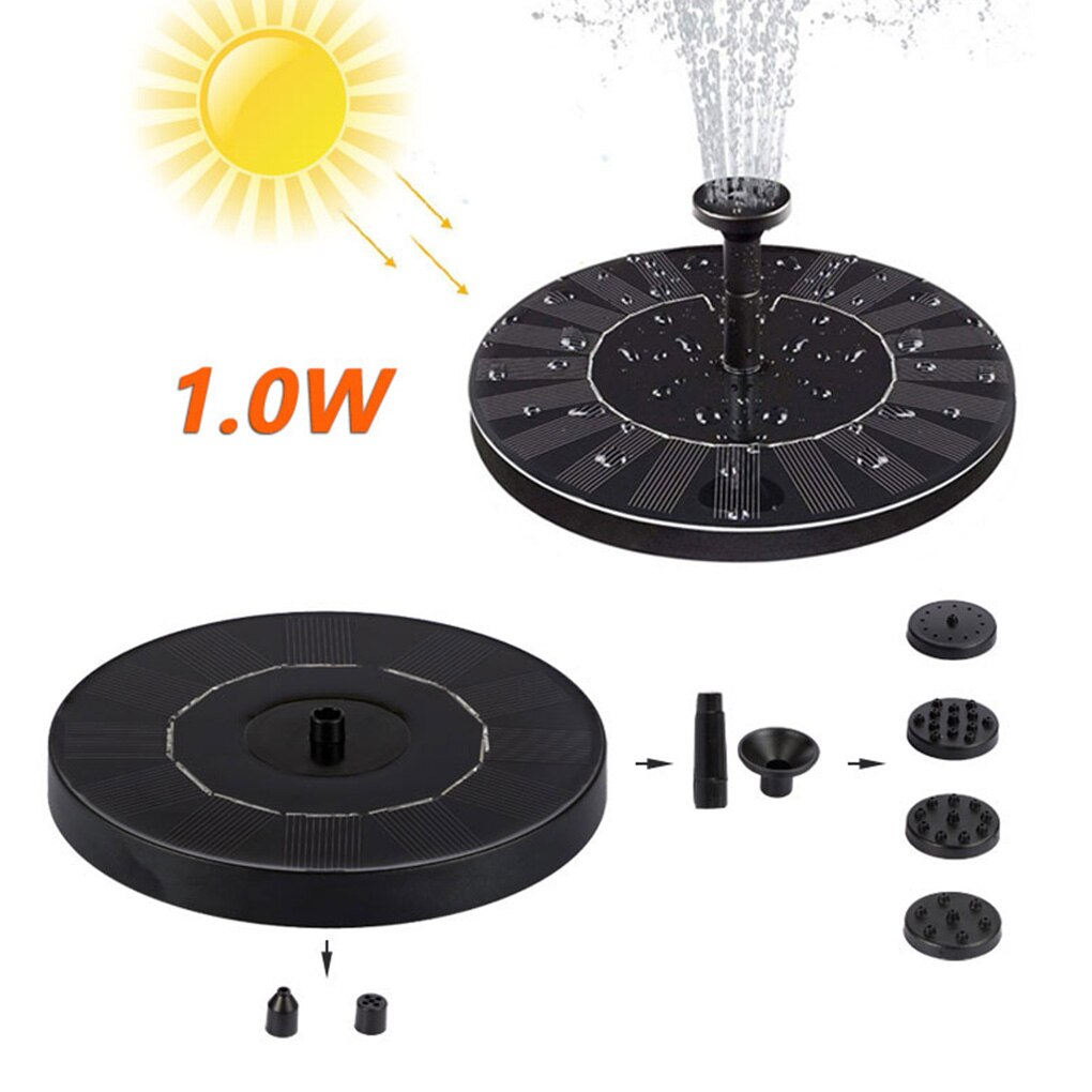 Solar Powered Water Fountain Pond Pool Patio Decorative Water Sprinkler with 4 Nozzles