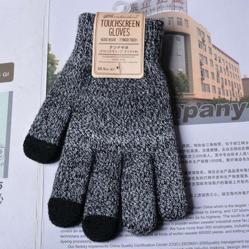 Gloves factory direct winter thick non-slip warm touch screen adult Female male girl boy explosion models gloves ST17: Dark gray