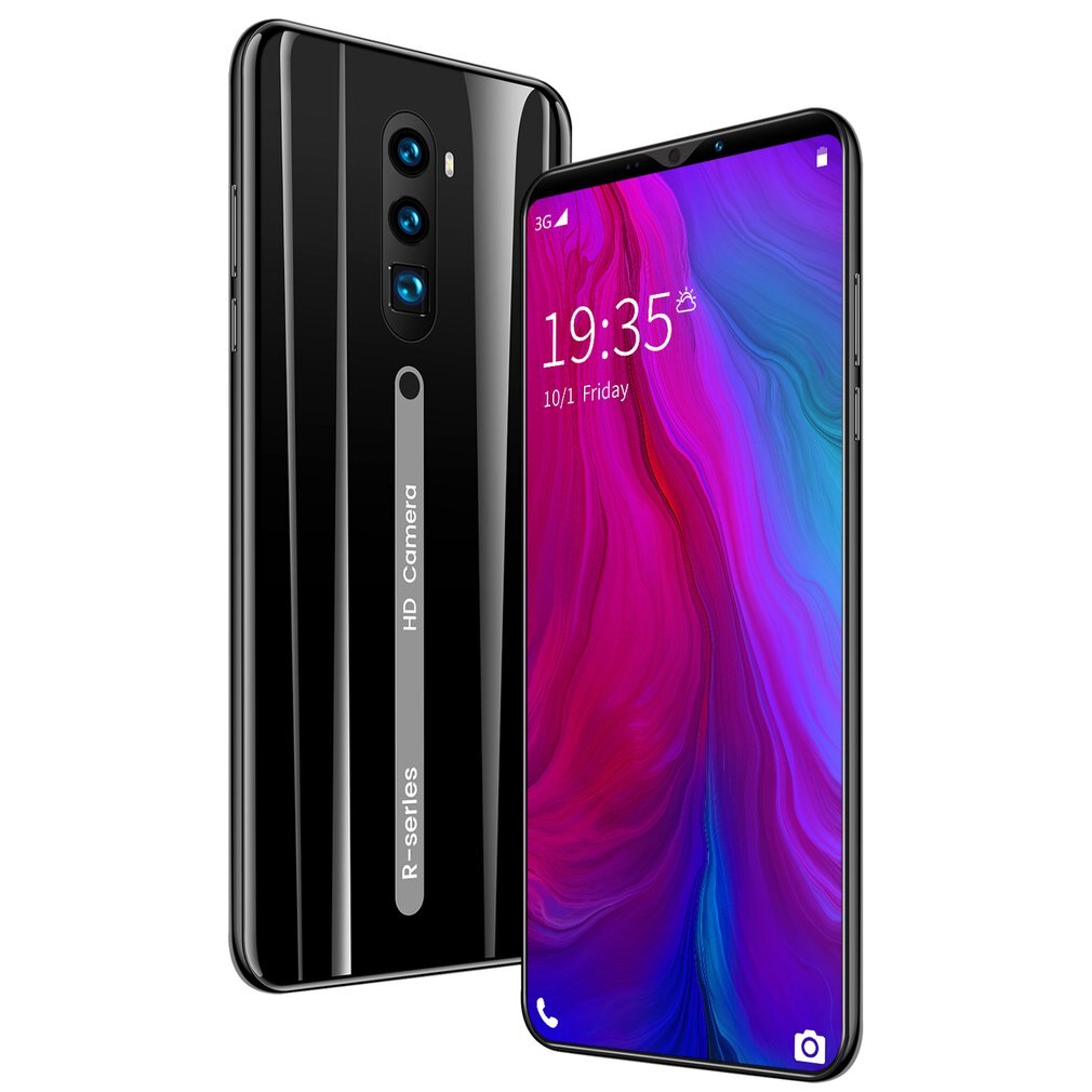 Rino3 Pro 5.8 Inch Scherm Android Telefoon Purple Water Screen Smartphone Effen Kleur Mobiele Telefoon Cool Vorm: black US plug 64GB