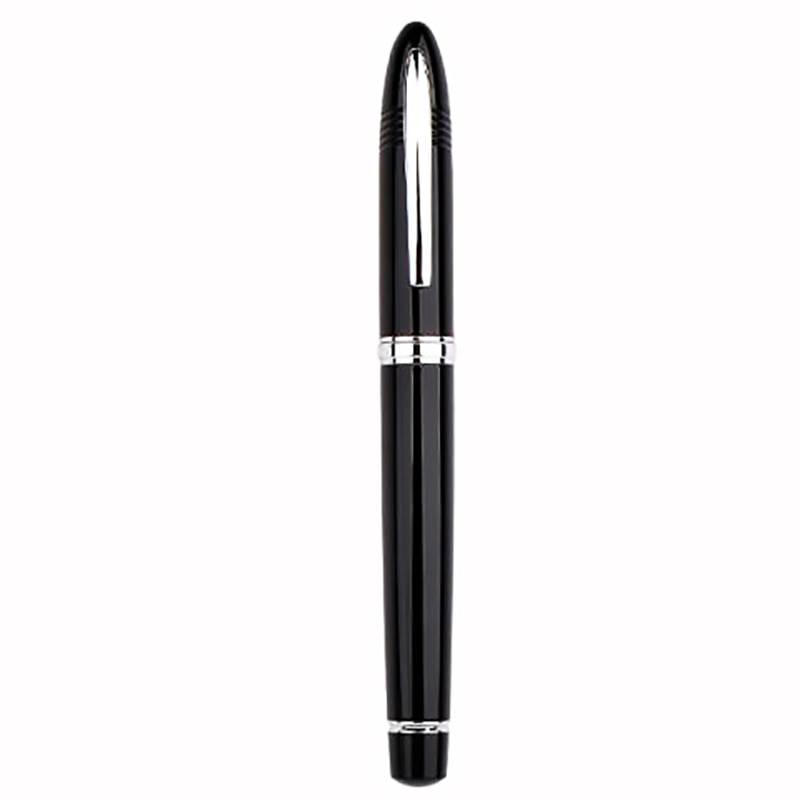 Pluma estilográfica clásica de Duke 911 gran forma de tiburón Noble negro completo Metal iridio medio pluma de escritura suministros de oficina de negocios