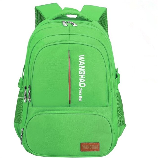 Suitable for grades 1-9 Children Orthopedic School Backpack School bags For boys Waterproof Backpacks Kids satchel Schoolbgs: S green