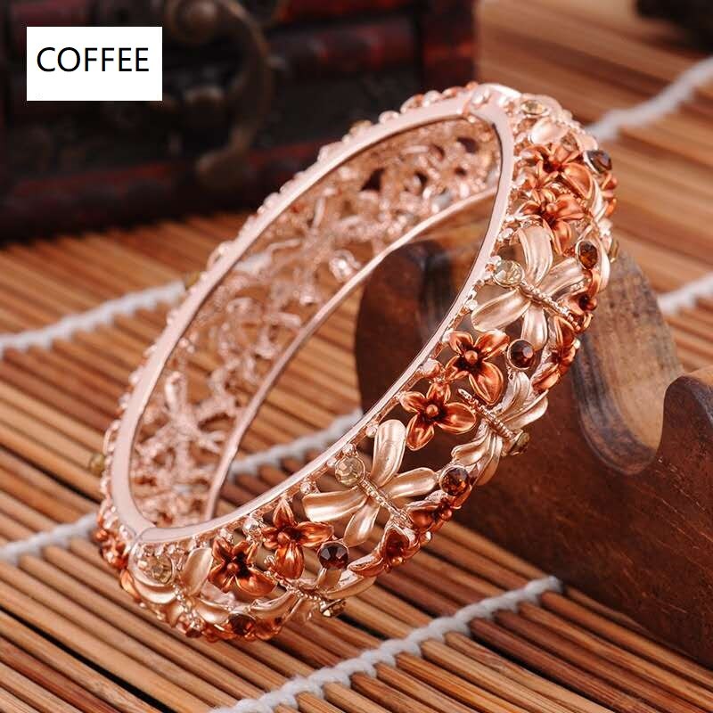 Einstellbar Cloisonné Armreifen Frauen: Coffee color
