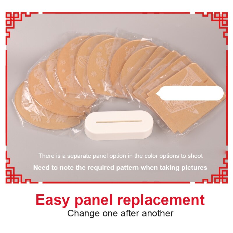 1Pc Christmas Light 3D LED Acrylic Ornament Night Light Atmosphere Lamps Room Decoration Home Party Christmas Lighting