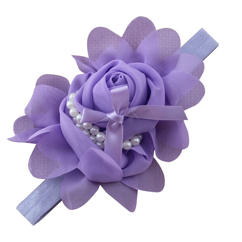 Baby Girls Headband Flexible Flower Princess Headband For Girl Baby Girl Hair Accessories Newborn Photography Props cute: Lavender