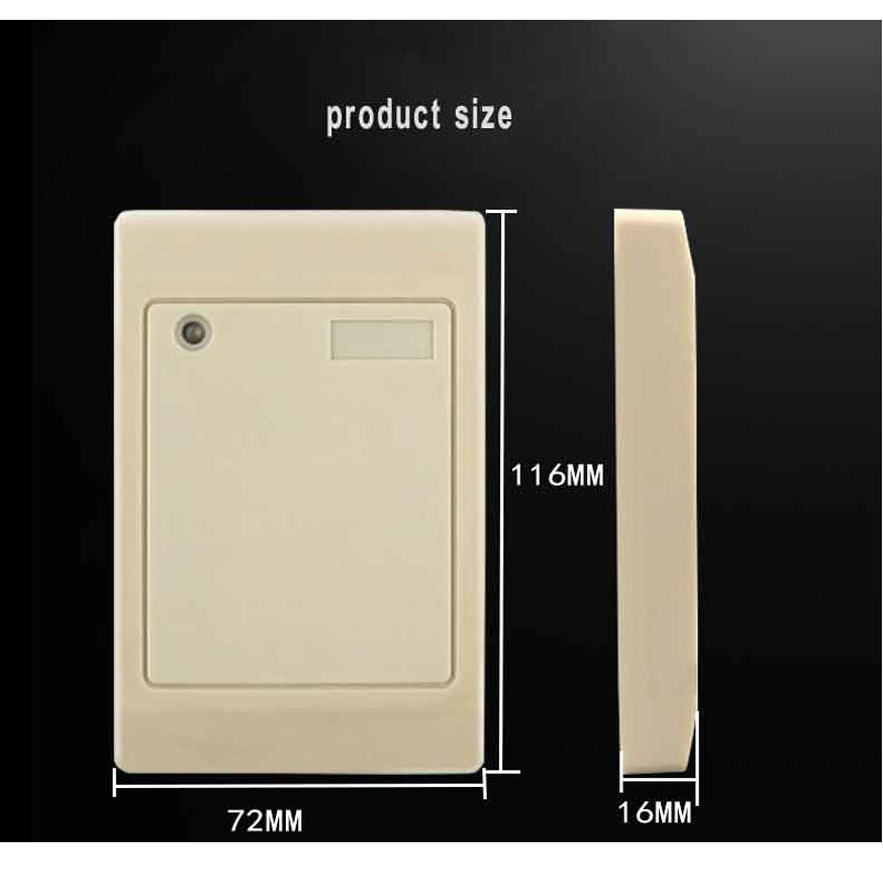 Lector de tarjetas RFID, lector de identificación EM con salida wiegand 125 blanca de 26/34 K, conectar al Control de acceso sn:08A01