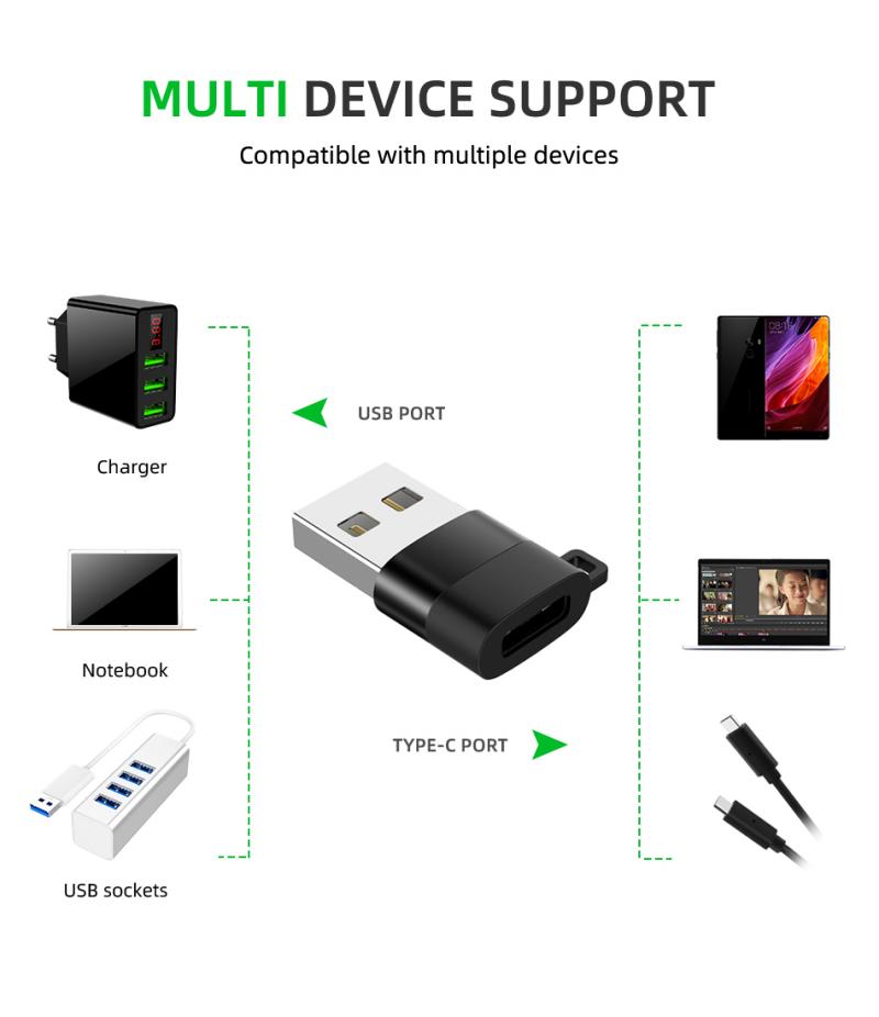 USB 3,0 Typ-C Adapter Keychain Typ C Zu Männlichen USB 3,0 Konverter Adapter Daten reversibel HeadAnti-verloren keychain Adapter