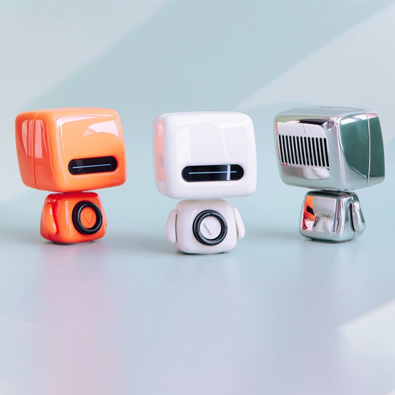Draagbare Bluetooth Draadloze Oplaadbare Leuke Robot Vorm Speaker Muziekspeler Stereo Bluetooth Speakers